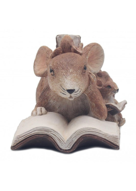 The beautiful reading Story Time Mice statue